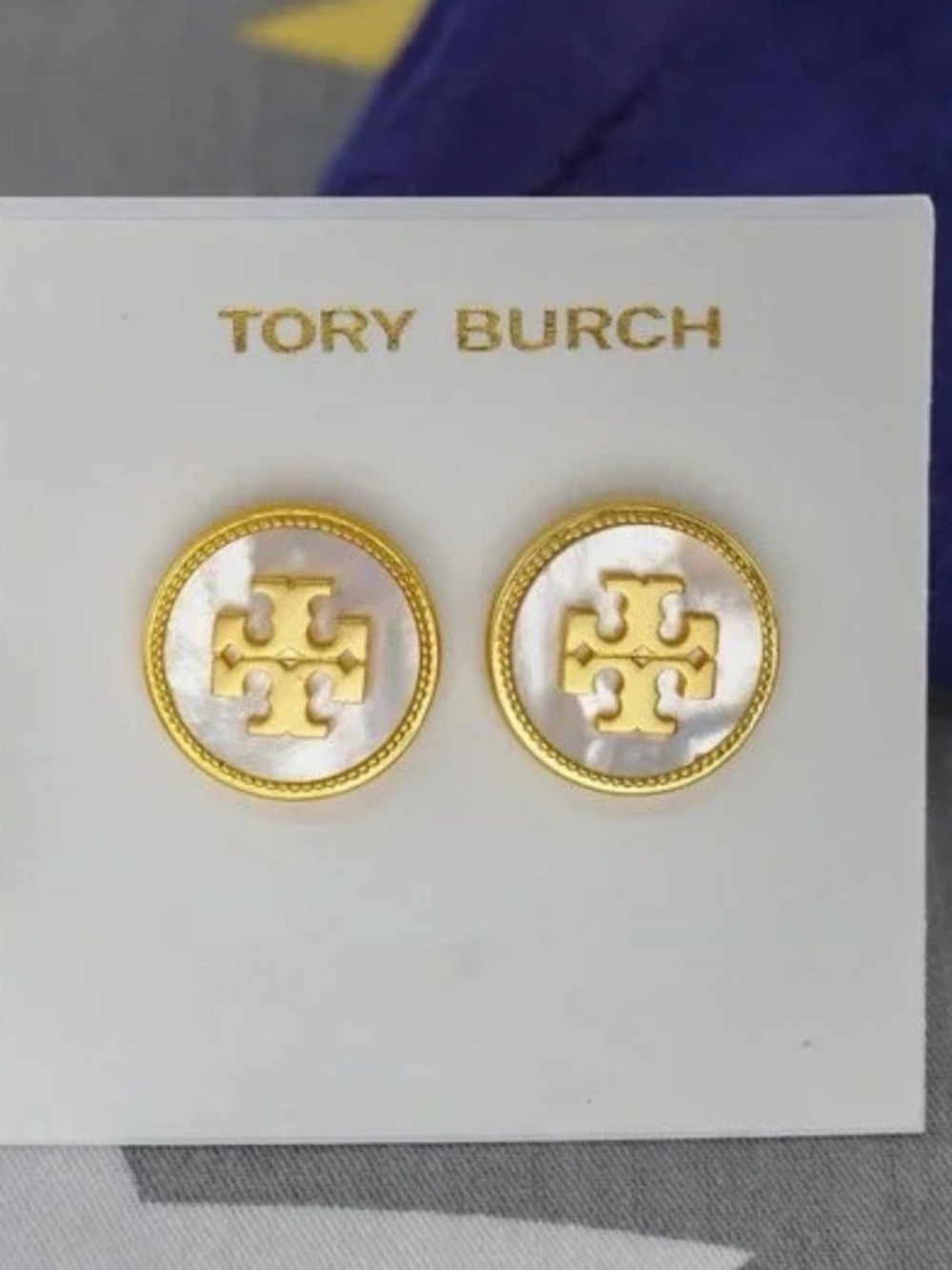 Tory Burch new mother of pearl earrings